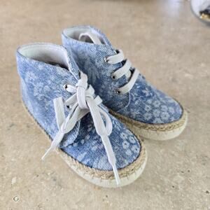 Falcotto flower print jean booties sz 23 / 7C